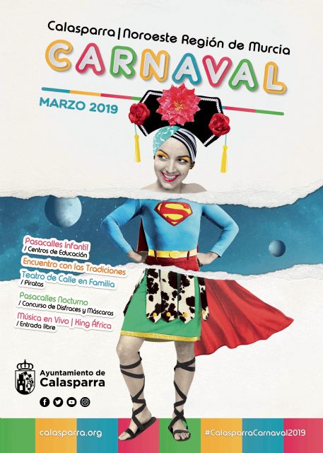King África y la compañía teatral SinFin animarán el variopinto y colorista Carnaval de Calasparra