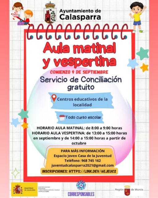 Vuelven las aulas matinales y vespertinas de conciliación aulas de conciliación 2026 2027