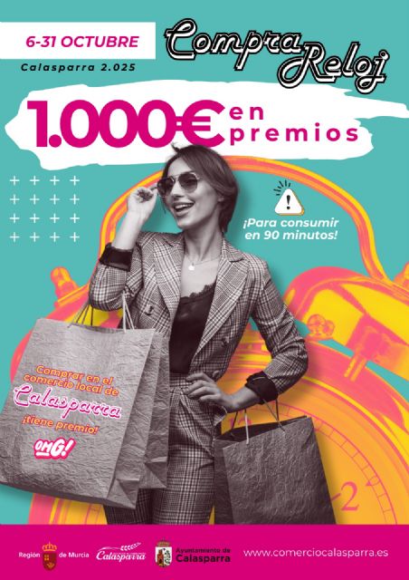 Calasparra pone en marcha la Segunda edición de la campaña 'Calasparra Compra-Reloj' con un premio de 1.000 euros para gastar en 90 minutos