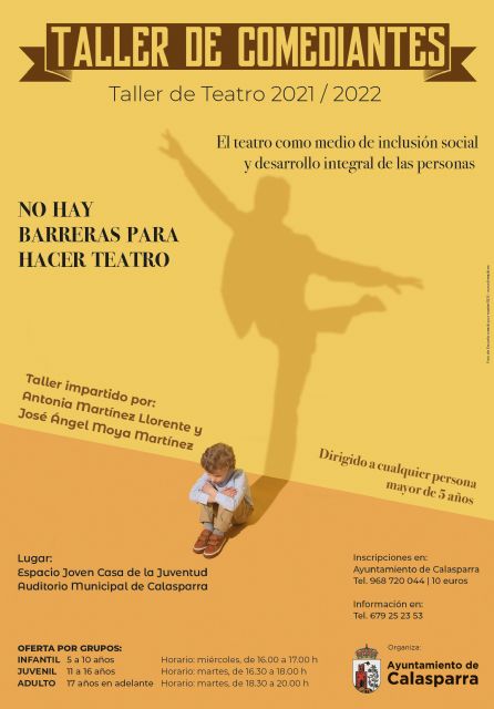 El Ayuntamiento de Calasparra presenta el nuevo “Taller de Comediantes”