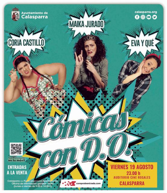 Este viernes 19 de agosto ciclo de humor y comedia en Calasparra 'Cómicas con D.O.'