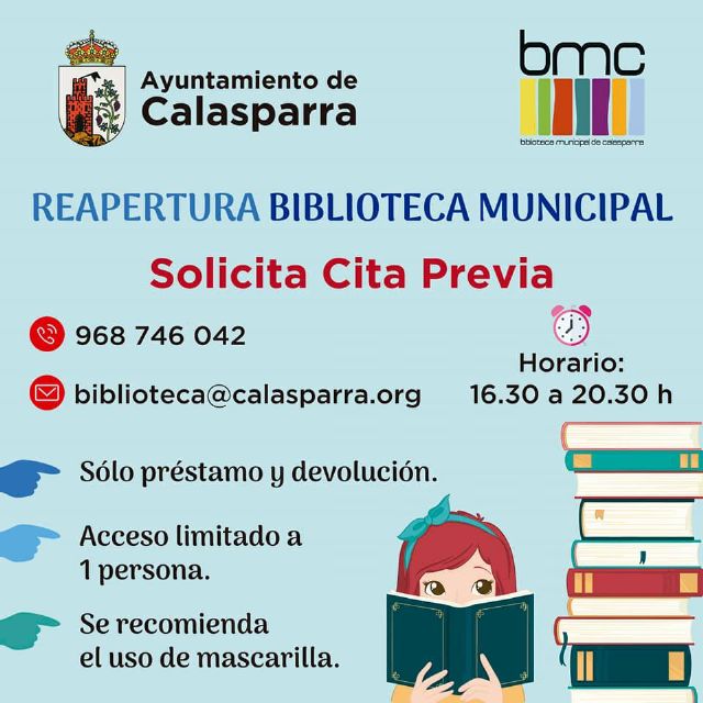 La Biblioteca y el Archivo Municipal han abierto de nuevo sus puertas en Calasparra