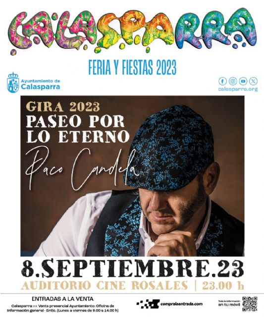 PACO CANDELA en concierto en Calasparra el 8 de septiembre