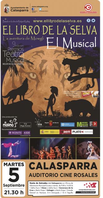 La aventura de Mowgli 'el musical de El Libro de la Selva' llega a Calasparra