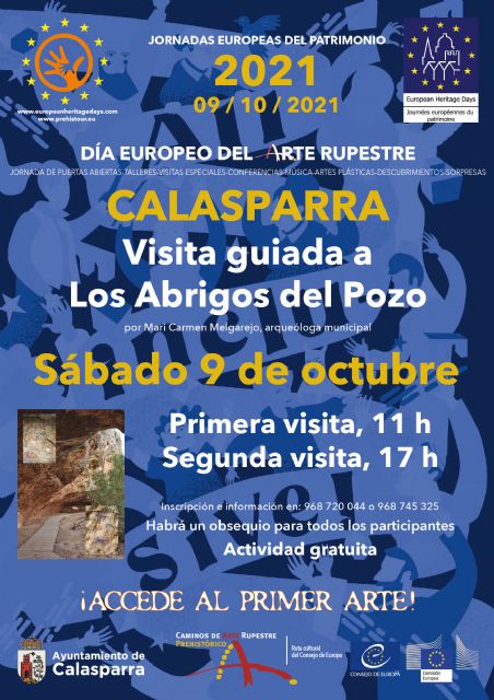 El Ayuntamiento de Calasparra organizará dos visitas guiadas gratuitas a LOS ABRIGOS DEL POZO con motivo del día europeo del arte rupestre