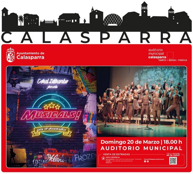 CORAL DITIRAMBO presenta MUSICALS! en CALASPARRA este domingo