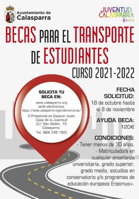 El Ayuntamiento de Calasparra anuncia las ayudas a estudiantes para transporte curso 2021/2022
