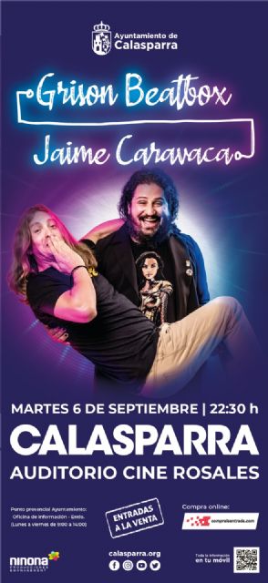 GRISON BEATBOX & JAIME CARAVACA protagonizan la noche dedicada al humor de la Feria CALASPARRA