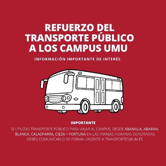 Refuerzo del transporte público al Campus Universitario de Espinardo